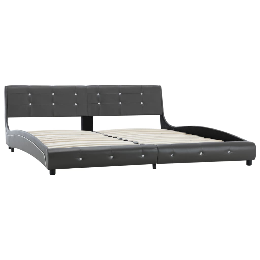 vidaXL Bed Frame Grey Faux Leather 180x200 cm 6FT Super King