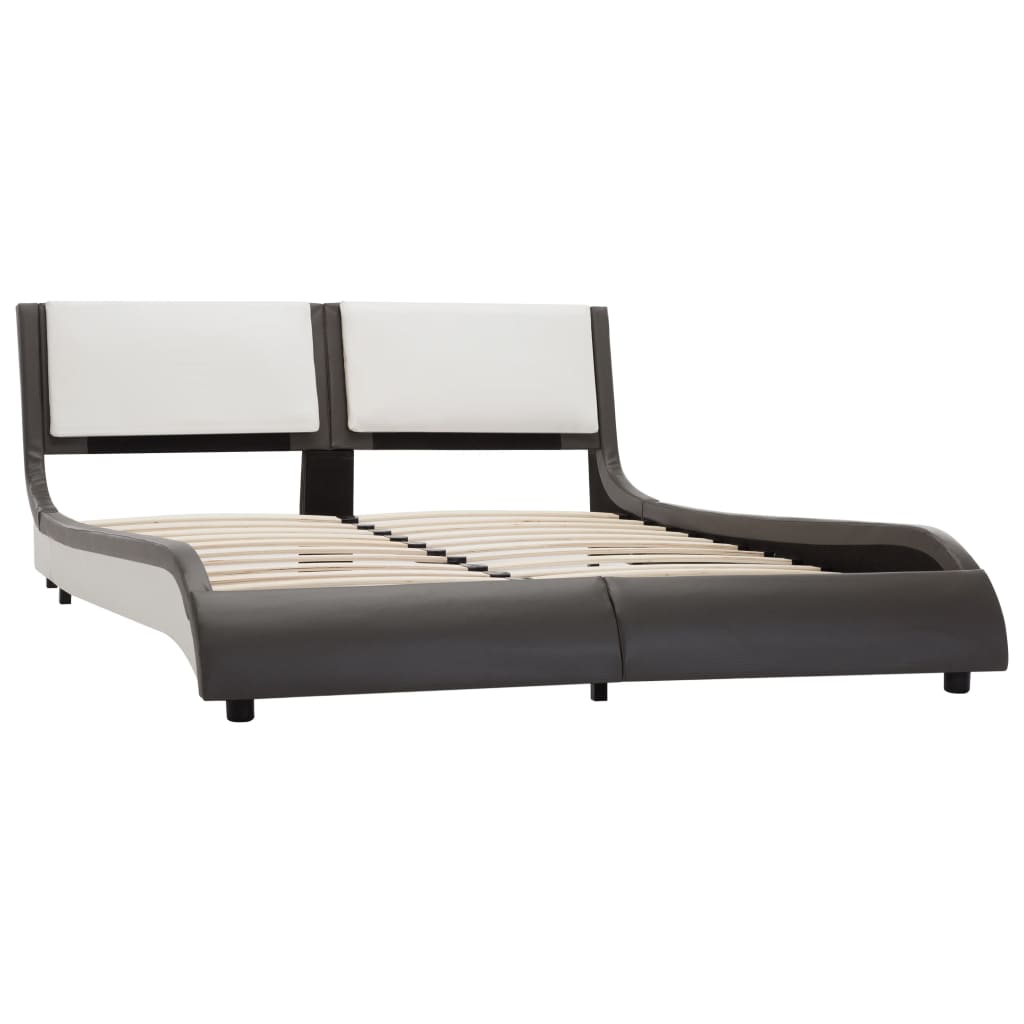 

vidaXL Bedframe kunstleer grijs en wit 120x190 cm