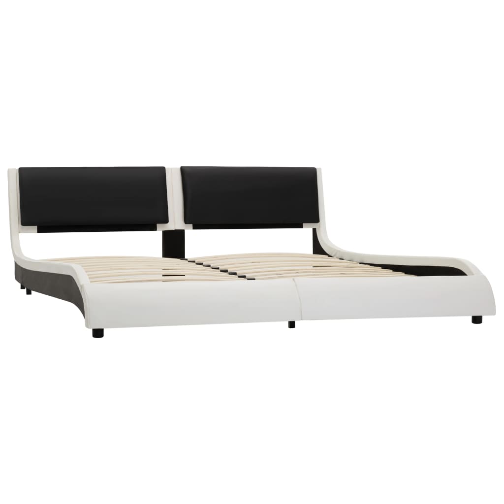 

vidaXL Bedframe kunstleer wit en zwart 180x200 cm