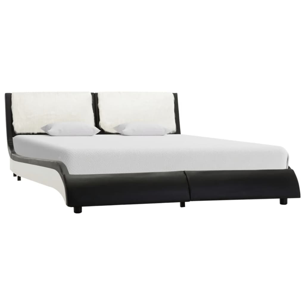 

vidaXL Bedframe kunstleer zwart en wit 120x190 cm