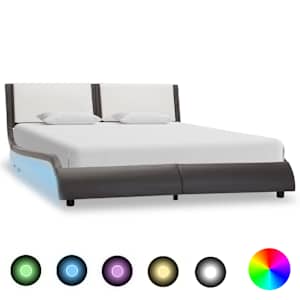 Rám postele s LED podsvícením bez matrace šedobílý 120x190 cm