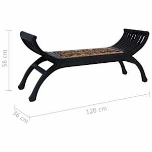 Lavice 120 cm tmavě hnědá abaková - obrázek 6