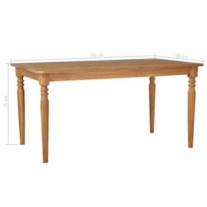 Jídelní stůl 150 x 90 x 75 cm masivní akáciové dřevo - obrázek 5