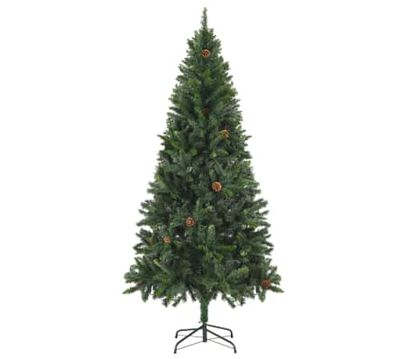 vidaXL Artificial Christmas Tree with Pine Cones Green 180 cm