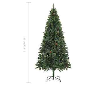 Umělý vánoční stromek se šiškami zelený 180 cm - obrázek 8