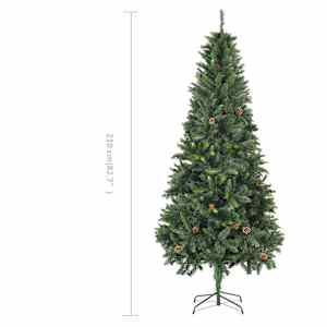 Umělý vánoční stromek se šiškami zelený 210 cm - obrázek 8