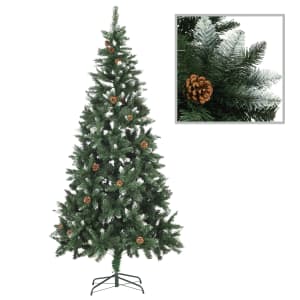 Vidaxl Kunstlicher Weihnachtsbaum Kiefernzapfen Weissem Glitzer 210 Cm Vidaxl De