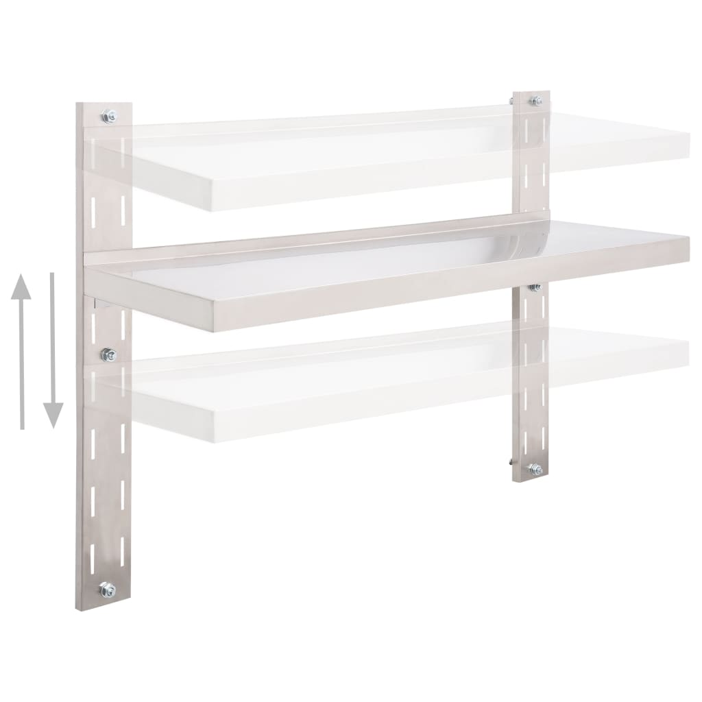 

vidaXL Zwevend schap 100x30 cm roestvrij staal