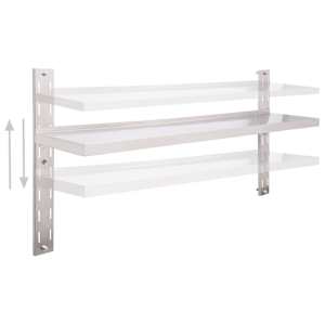 vidaXL Pakabinama sieninė lentyna, 120x30cm, nerūdijantis plienas