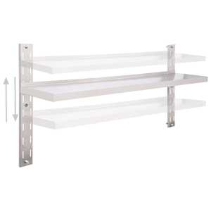 vidaXL Pakabinama sieninė lentyna, 150x30cm, nerūdijantis plienas