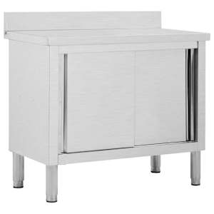 vidaXL t&ouml;&ouml;laud liugustega, 100x50x(95-97) cm, roostevaba teras