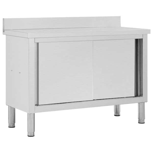 vidaXL t&ouml;&ouml;laud liugustega, 120x50x(95-97) cm, roostevaba teras