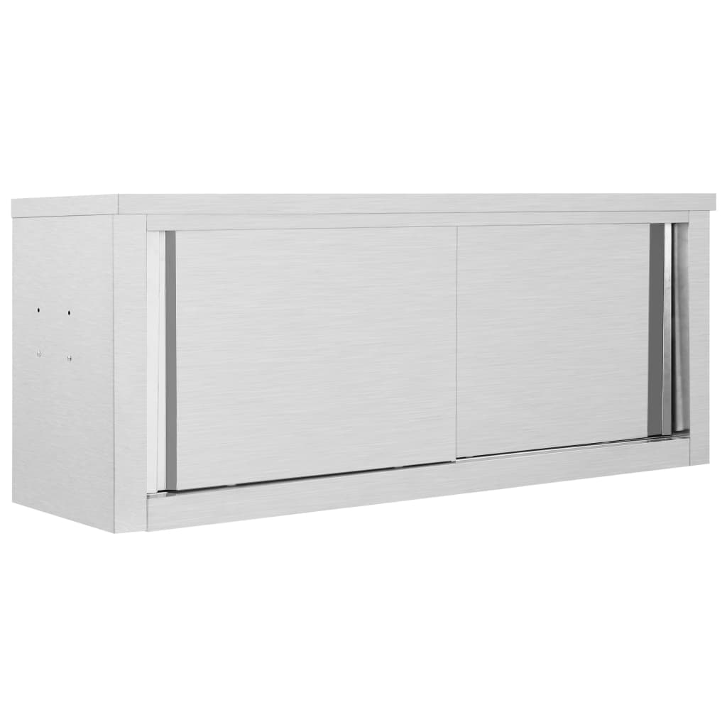 vidaXL Wandhängeschrank mit Schiebetüren 120×40×50 cm Edelstahl