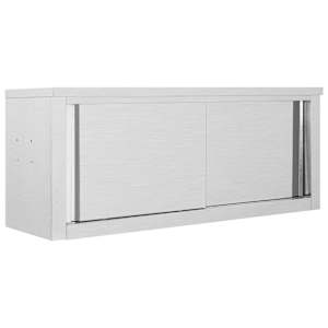 Nástěnná kuchyňská skříň s posuvnými dveřmi 120x40x50 cm nerez - obrázek 1