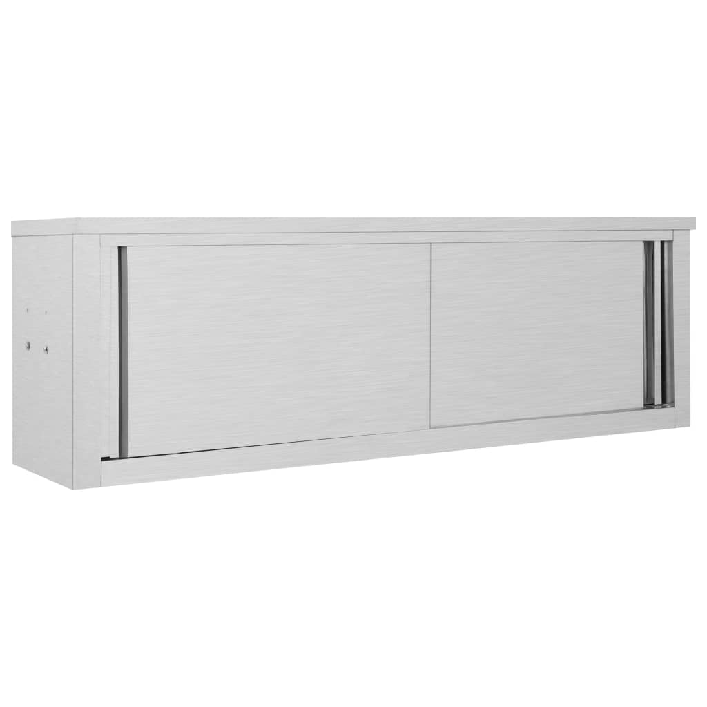 vidaXL Wandhängeschrank mit Schiebetüren 150×40×50 cm Edelstahl