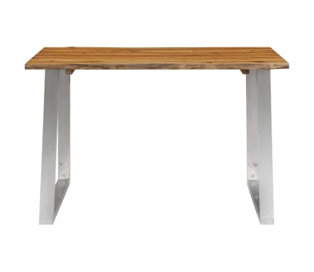 vidaXL Spisebord 120x65x75 cm heltre akasie og rustfritt stål