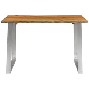 vidaXL Τραπεζαρία 120x65x75 εκ. Μασίφ Ξύλο Ακακίας / Ανοξείδωτο Ατσάλι