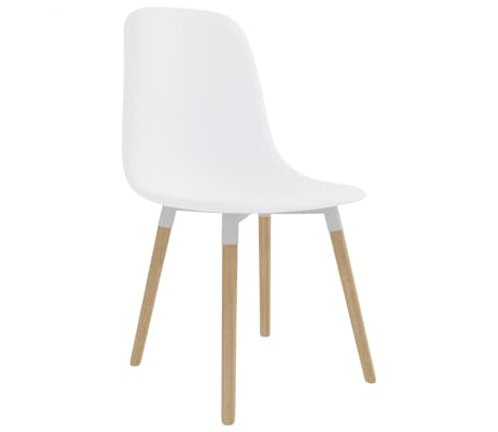 vidaXL Valgomojo kėdės, 2 vnt., baltos spalvos, plastikas