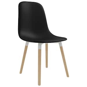 vidaXL Valgomojo kėdės, 2vnt., juodos spalvos, plastikas