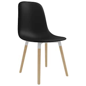 vidaXL Valgomojo kėdės, 4 vnt., juodos spalvos, plastikas