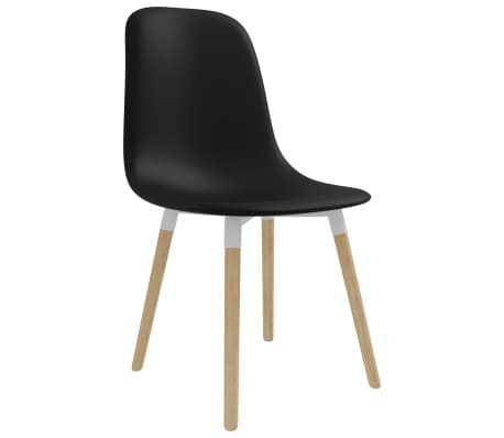 vidaXL Valgomojo kėdės, 6 vnt., juodos spalvos, plastikas