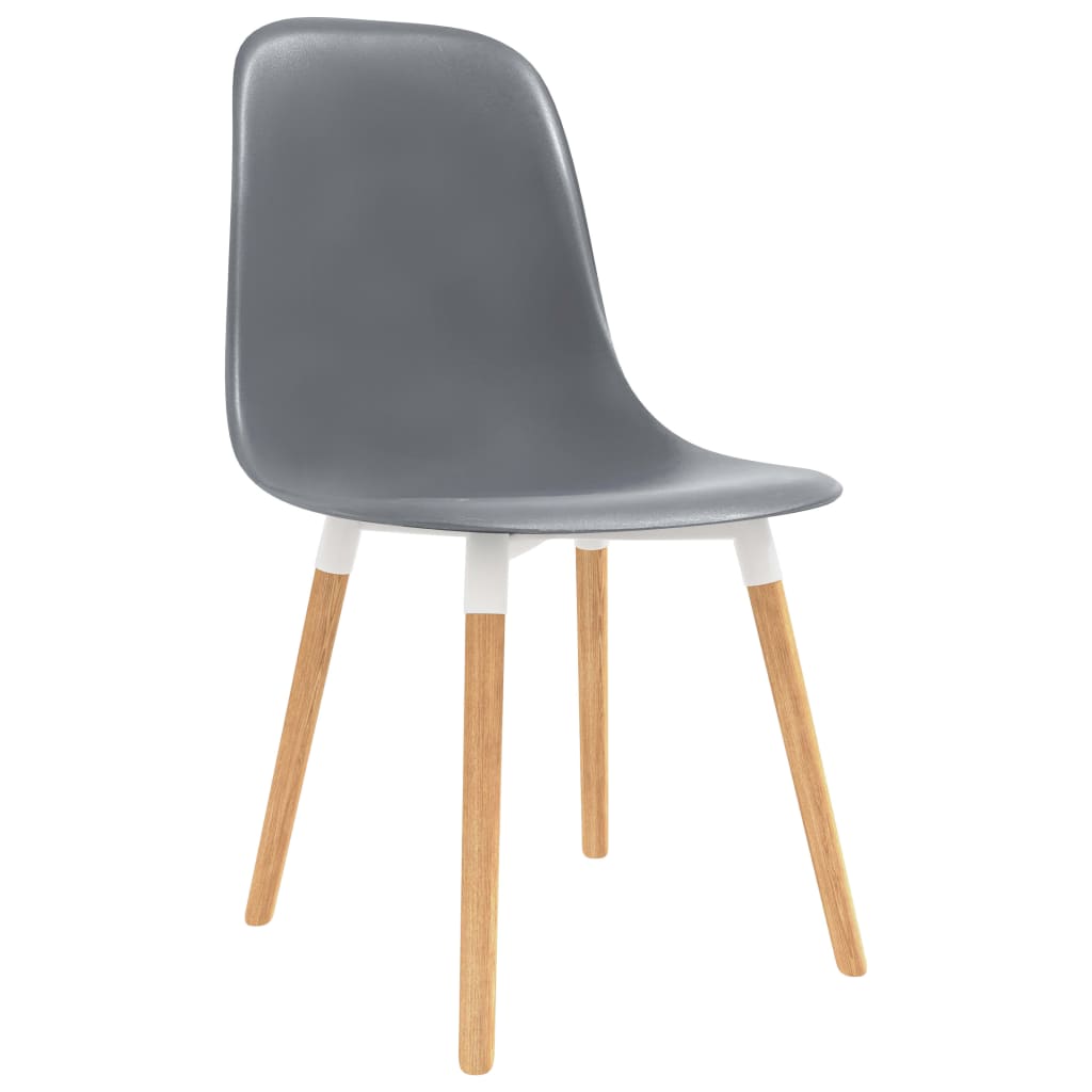 vidaXL Valgomojo kėdės, 6 vnt., pilkos spalvos, plastikas