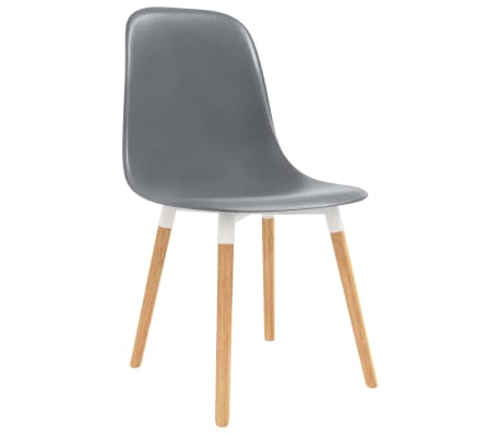 vidaXL Valgomojo kėdės, 6 vnt., pilkos spalvos, plastikas