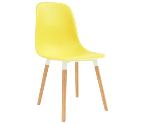 vidaXL Valgomojo kėdės, 6 vnt., geltonos spalvos, plastikas
