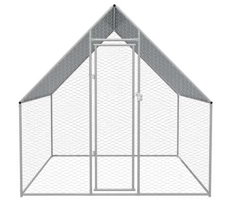 vidaXL H&aelig;nsnager&eth;i fyrir &Uacute;tir&yacute;mi 2x2x1,92 m S&iacute;nkh&uacute;&eth;a&eth; st&aacute;l