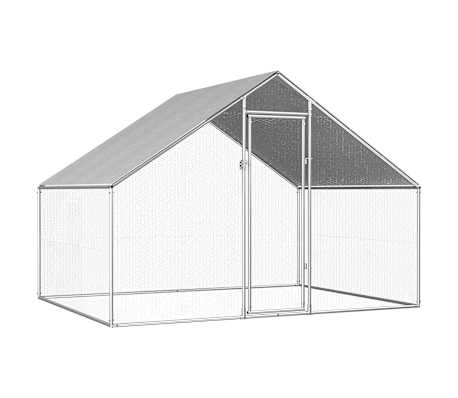 vidaXL Buitenhok voor kippen 2,75x2x1,92 m gegalvaniseerd staal -picture