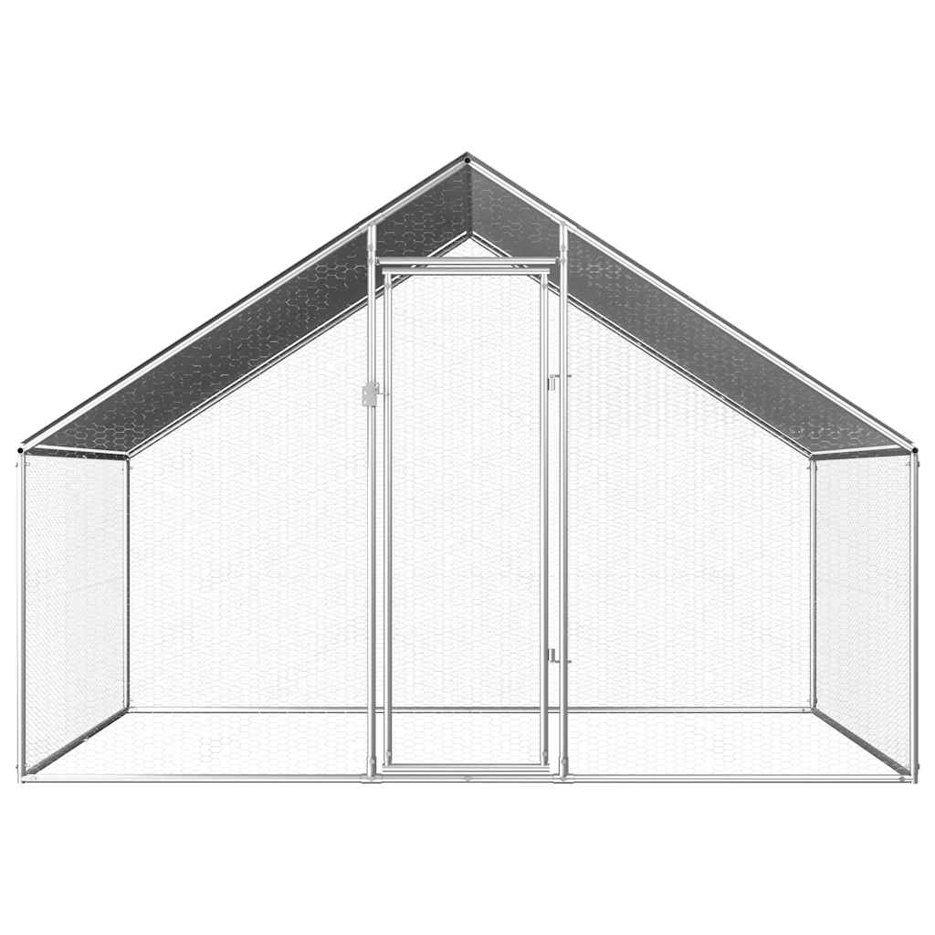 Kültéri horganyzott acél tyúkól 2,75 x 2 x 1,92 m 