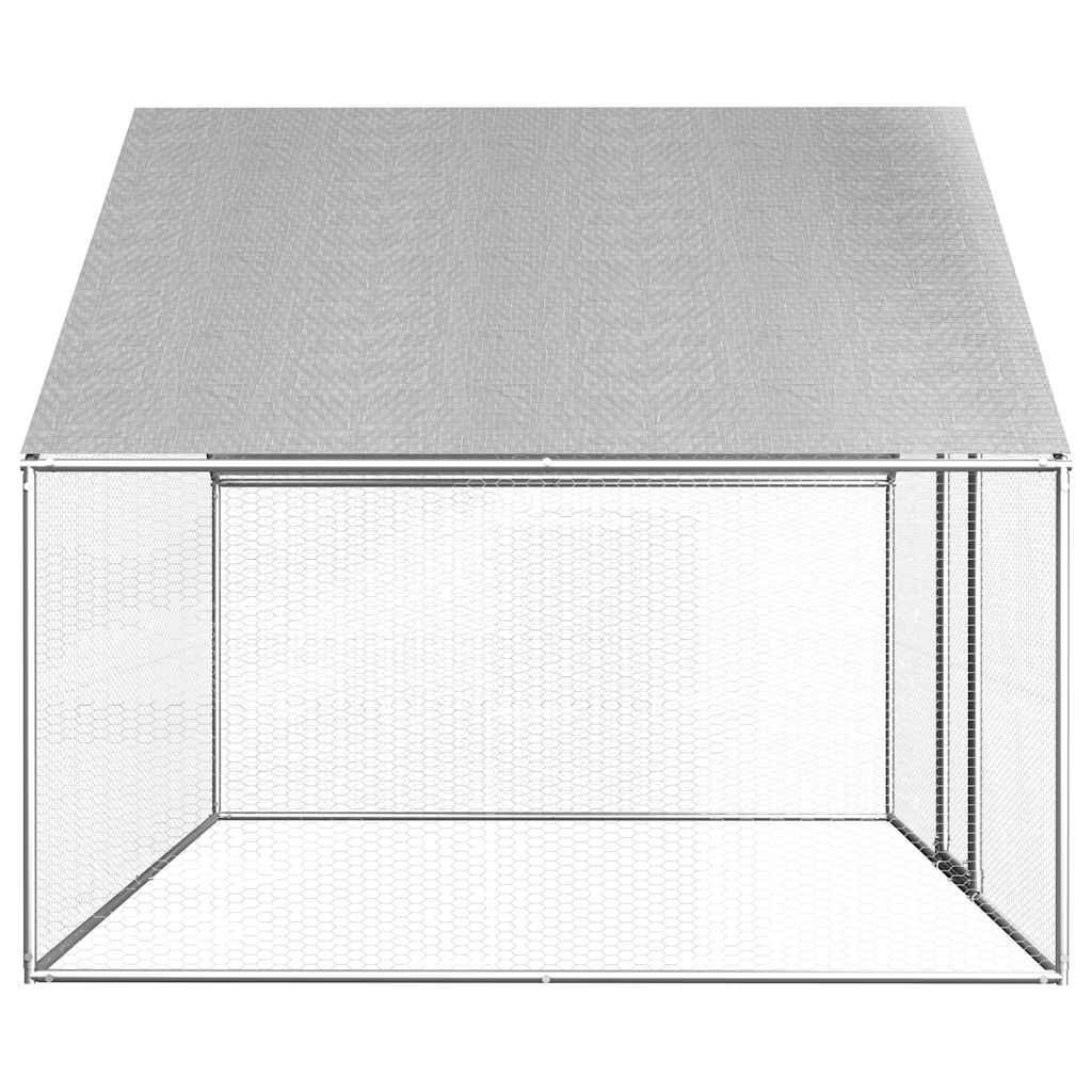 vidaXL Outdoor Chicken Cage 9'x6.6'x6'3" Galvanized Steel