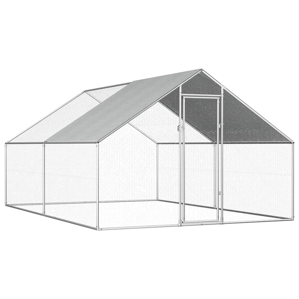 vidaXL Cotet de pasari pentru exterior, 2,75x4x1,92 m, otel galvanizat