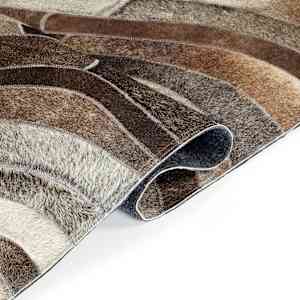 vidaXL Kilimas, pilkas/sidabrinis, 120x170cm, tikra oda, skiautinis