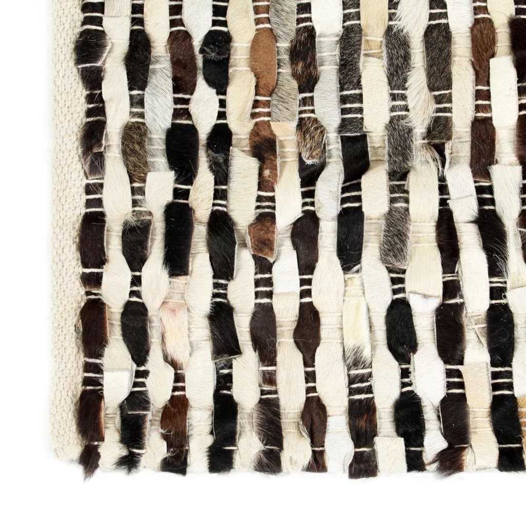 Koberec pravá kůže se srstí 80 x 150 cm černobílý