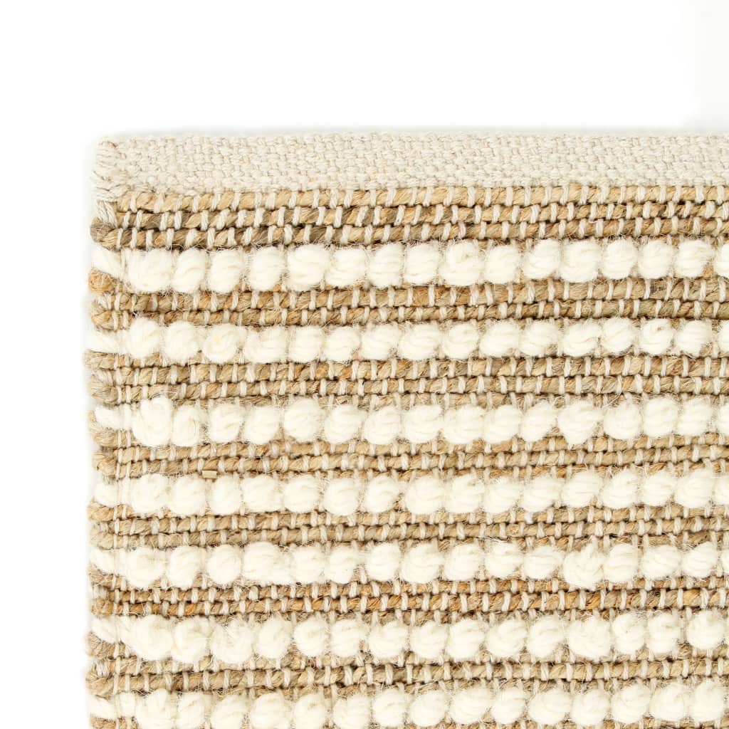 

vidaXL Vloerkleed 160x230 cm hennep wol naturel en wit