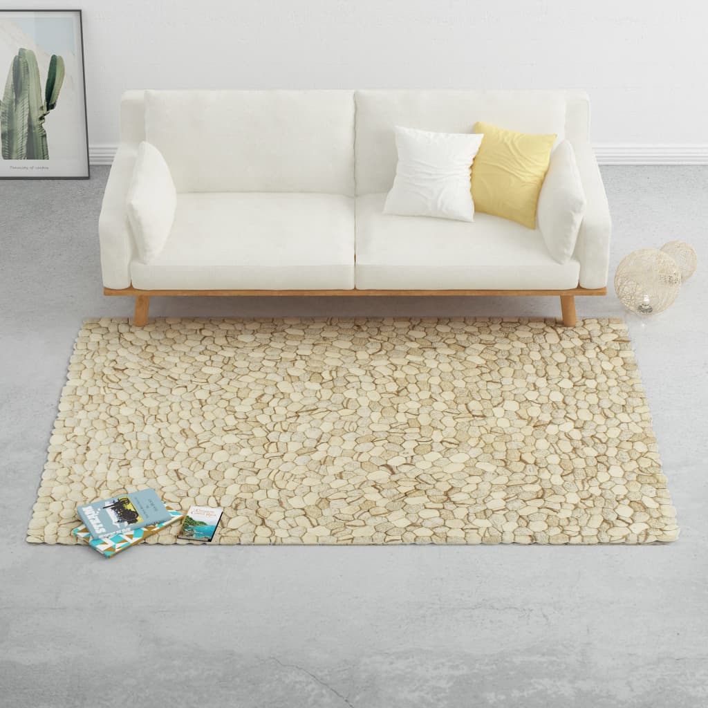 vidaXL Matto villahuopa pikkukivet 80×150 cm beige/harmaa/ruskea