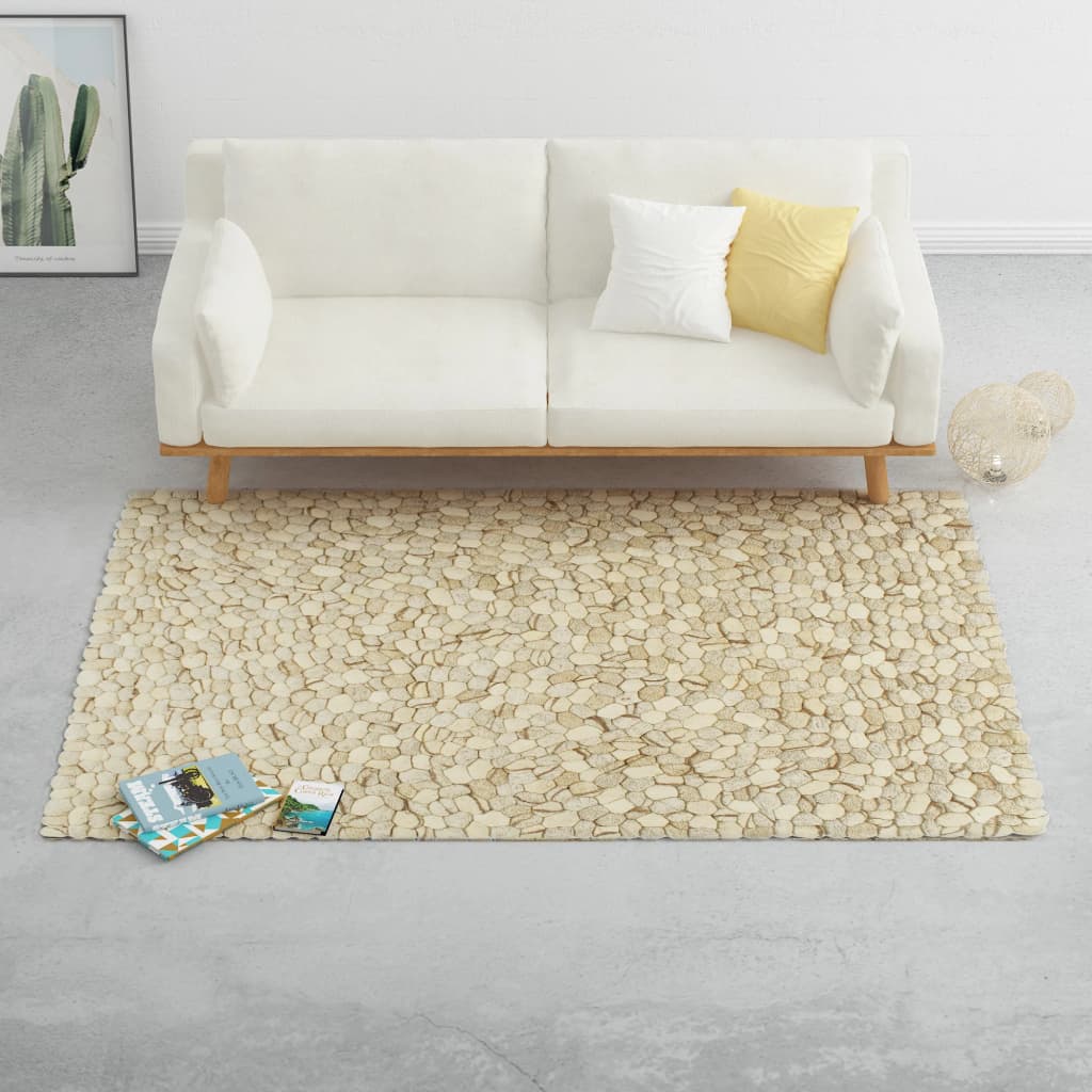 vidaXL Matto villahuopa pikkukivet 140×200 cm beige/harmaa/ruskea