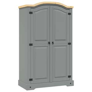 Garderobna omara mehiška borovina Corona Range z 2 vrati siva