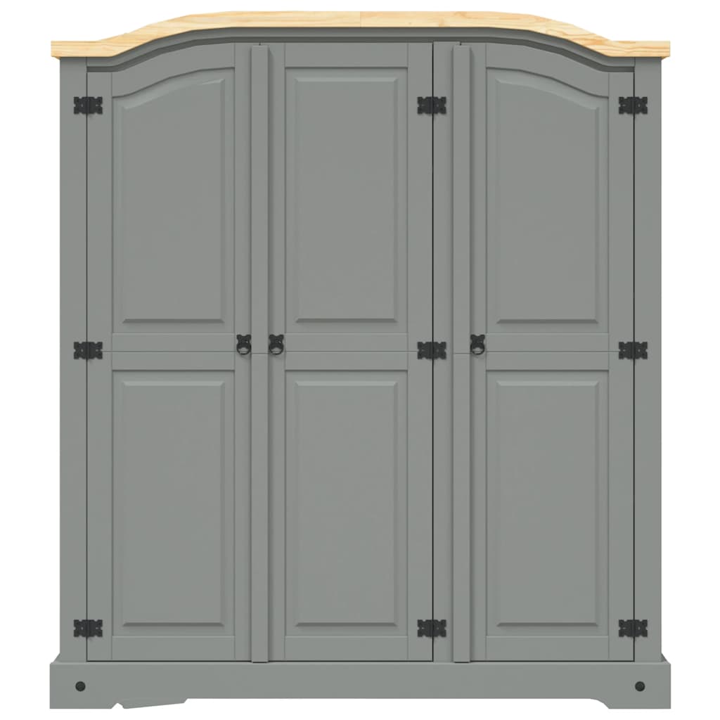 Pin tendance Garde-robe Mexicain 3 Portes Gris Armoire à Vêtements Rangement vidaXL