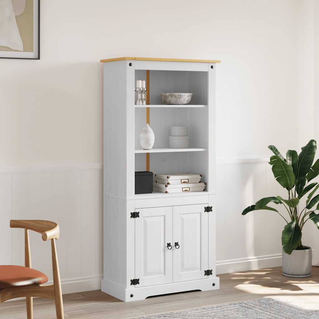 vidaXL Buffetschrank Mexiko-Stil Kiefernholz Weiß 80x40x170 cm