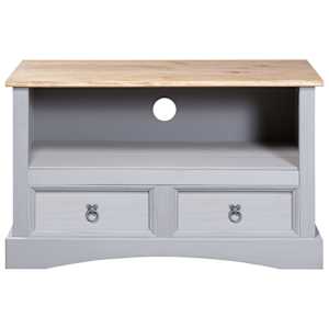 vidaXL TV spintelė, pilka, 91x43x56cm, meksikinė pušis, Corona stilius