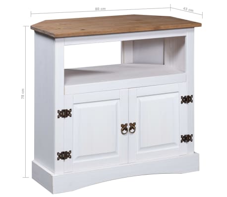 Vidaxl Console Table Mexican Pine Corona Range White 80x43x78 Cm