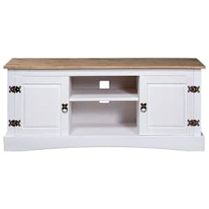 vidaXL TV spintelė, balta, 120x40x52cm, meksikinė pušis, Corona