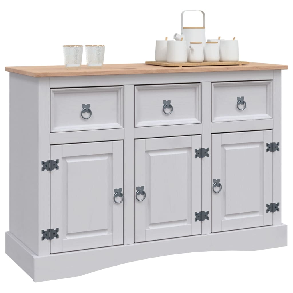 vidaXL Sideboard Solid Mexican Pinewood Corona Range Grey 132x43x78 cm