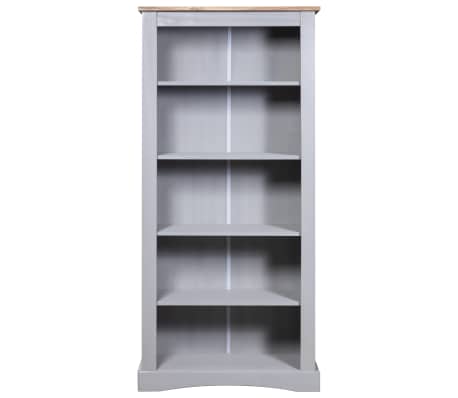 vidaXL Bibliothèque 5 niveaux Corona Pin mexicain Gris 81x40x170 cm