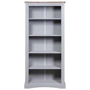 vidaXL Knygų spinta, 5 lentynos, pilka, 81x40x170 cm, meksikinė pu&scaron;is