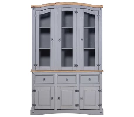 vidaXL Buffet & Hutch Mexican Pine Corona Range Grey