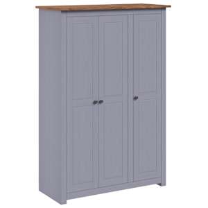 vidaXL 3 uksega riidekapp hall 118x50x171,5 cm m&auml;nd Panama sari