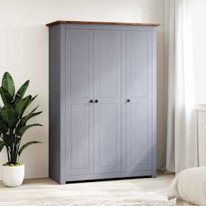 vidaXL 3 uksega riidekapp hall 118x50x171,5 cm m&auml;nd Panama sari
